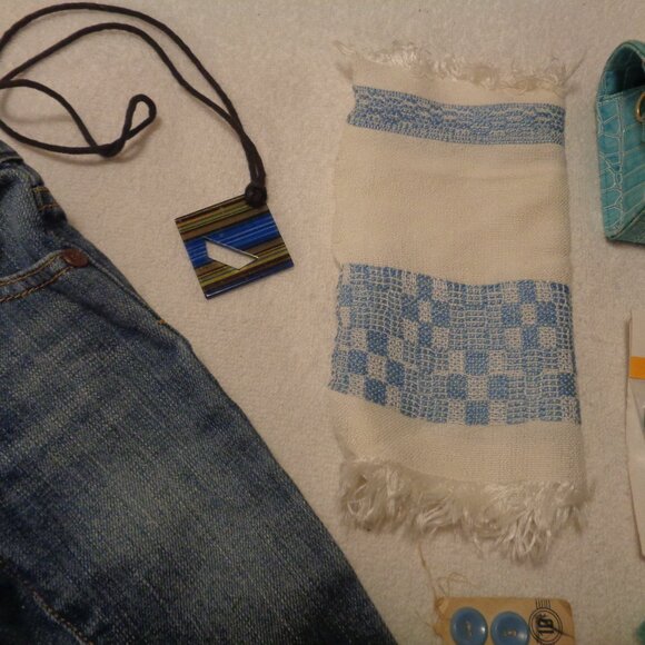 BABY BLUE JEANS BUTTON KITCHEN ORGANIZER MEXICAN PIN CUSH ANKLE BR NECK ETC. LOT - Picture 13 of 14